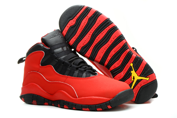 Women Air Jordan 10 Black Red Shoes - Click Image to Close